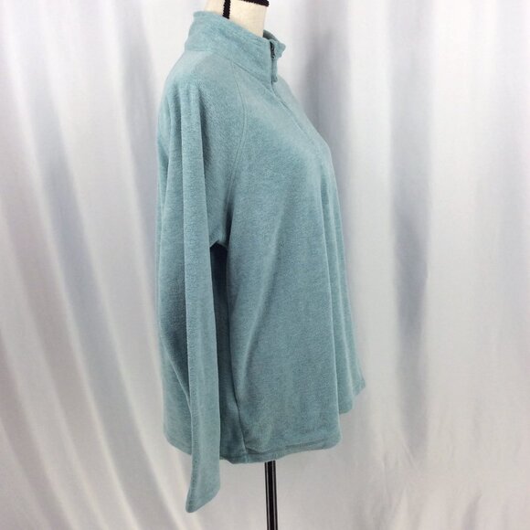 Eddie Bauer 1/4 Zip Fleece Pullover Sweatshirt Womens Size XL Teal Blue - Picture 6 of 11